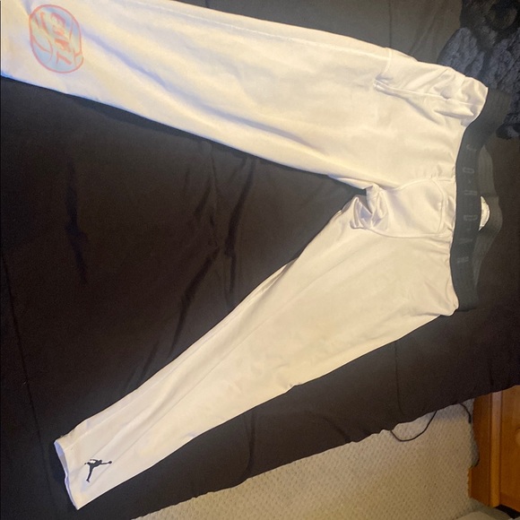 Jordan | Pants | Eybl White Jordan Basketball Pants With Pink Accent ...
